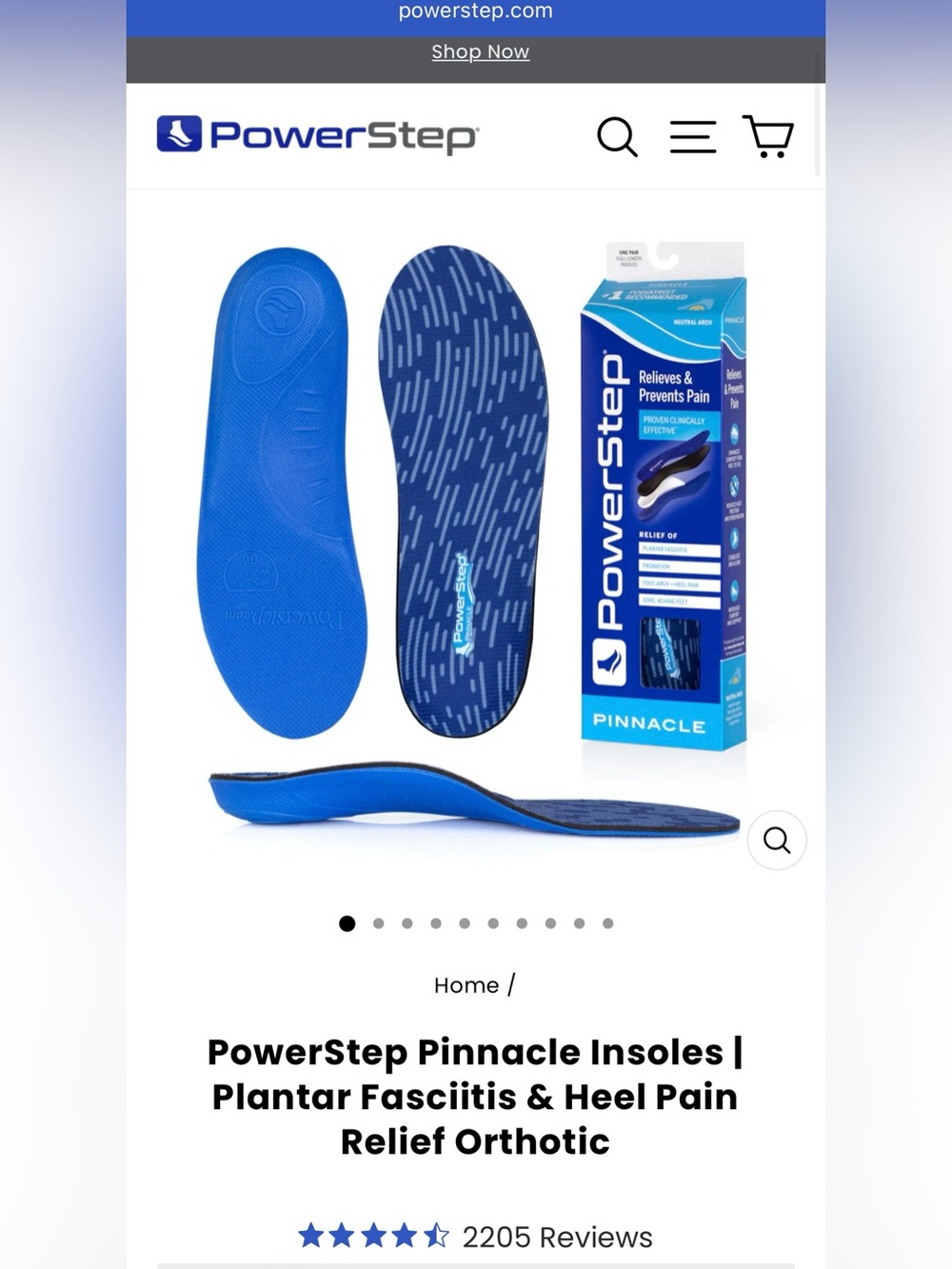 Powerstep Blue Supportive Orthotic Insoles - Picture 7 of 9